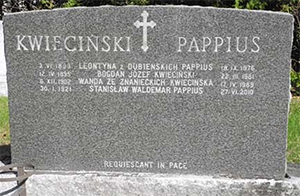 Grób rodziny Kwiecińskich i Pappiusów