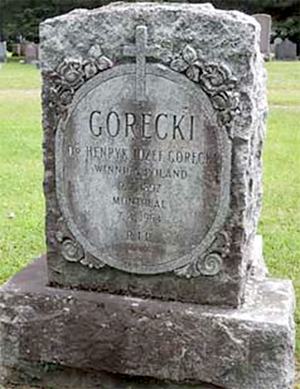 Grób Henryka Józefa Góreckiego