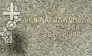 Grave of Janina Jaworska